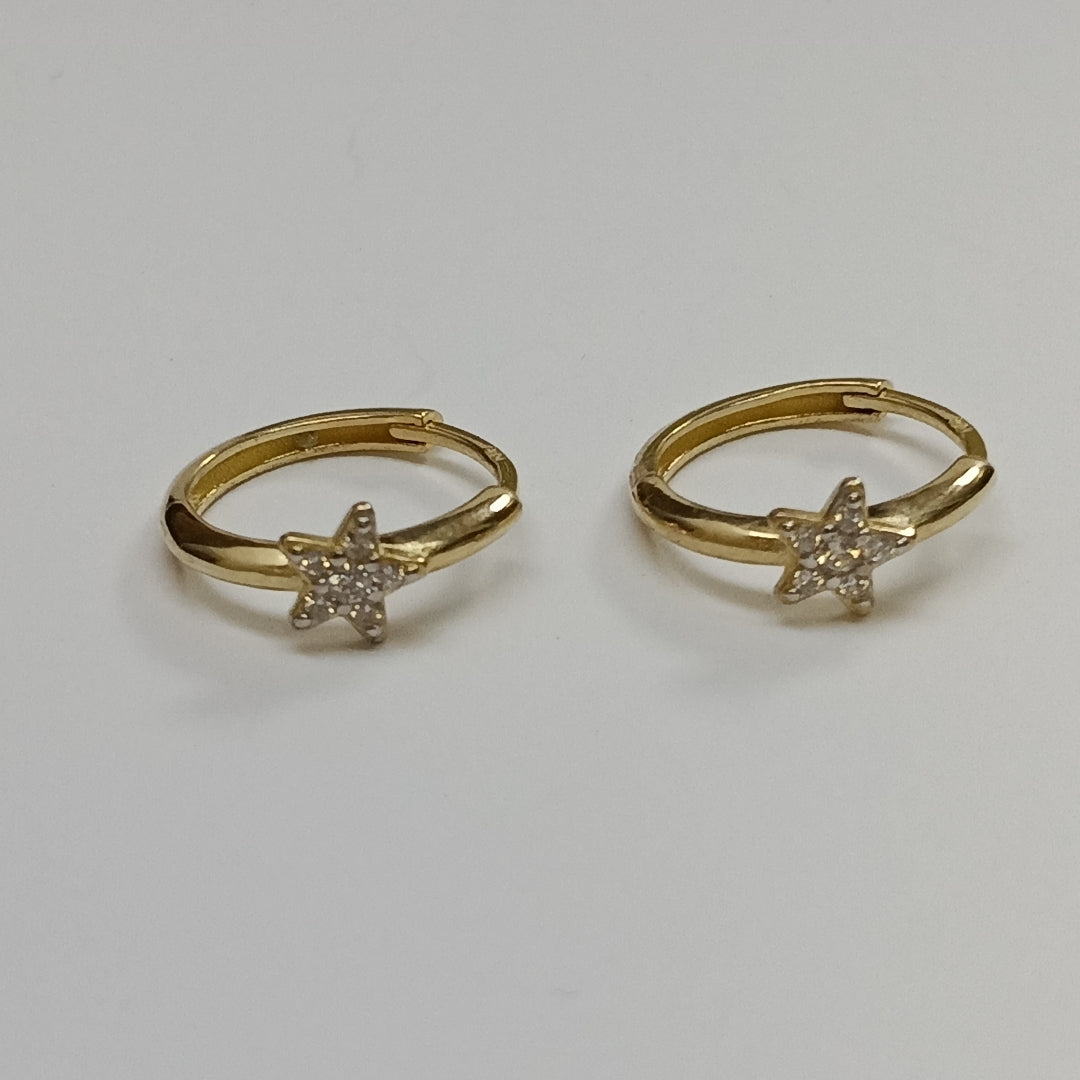ARETES ARRACADAS FIG ESTRELLA CIRCONIAS 10K 1.7 GR (NUEVO)