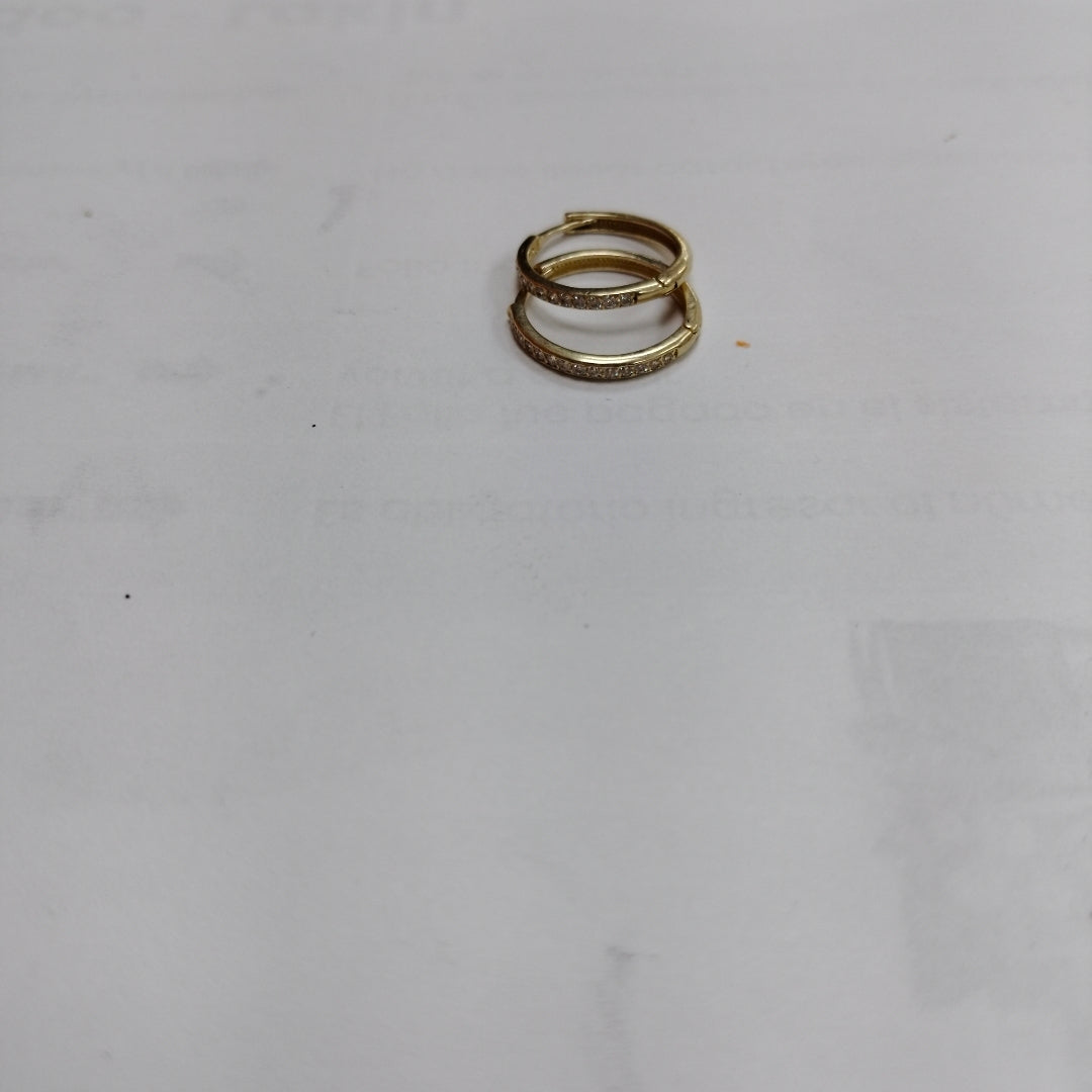 ARETES ARRACADAS C CIRCONIAS 14K 2 GR (NUEVO)