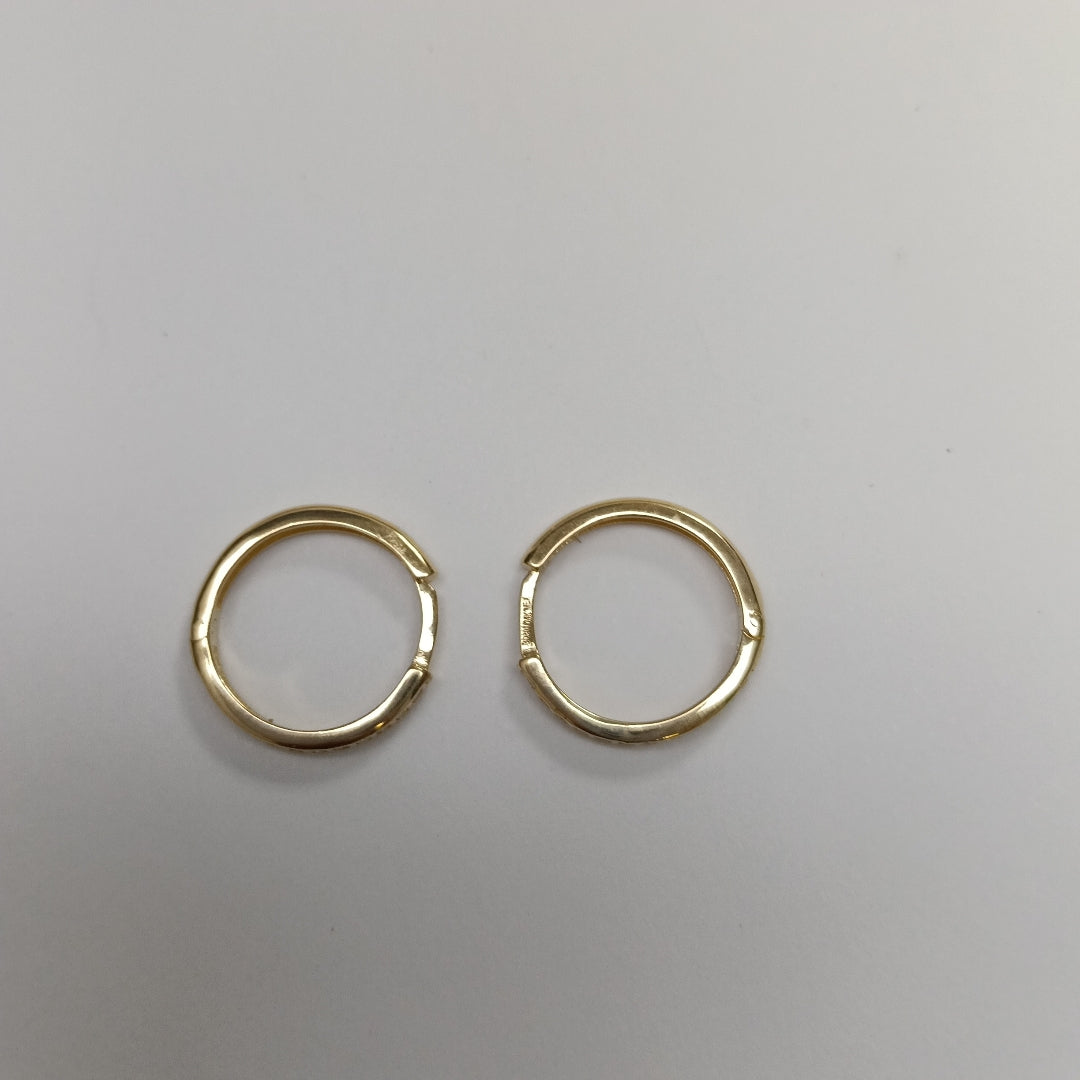 ARETES HUGGIES C CIRCONIA 14K 1.8 GR (NUEVO)