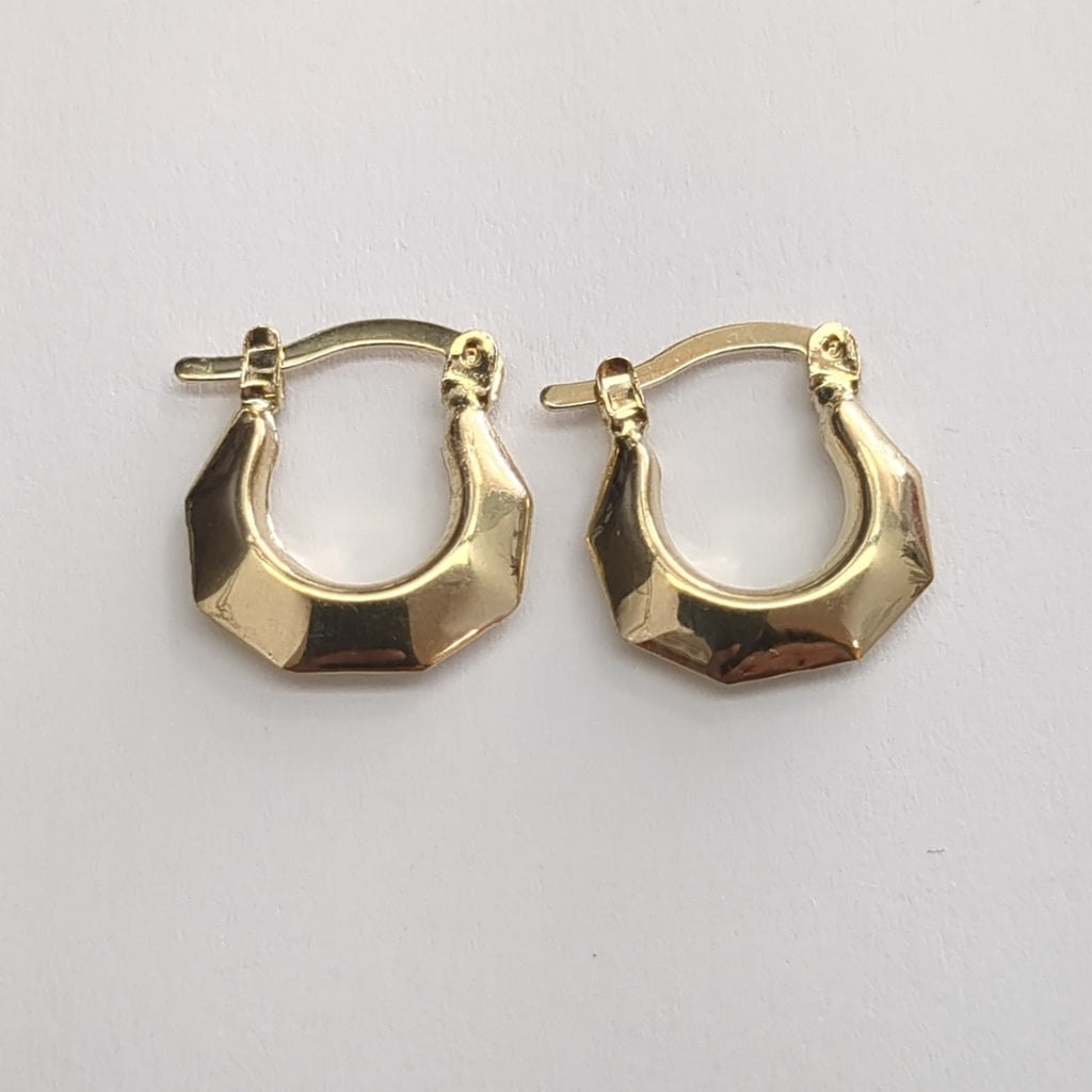ARETES TEJIDO ARRACADA FACETADA 14K 1.3 GR (NUEVO)
