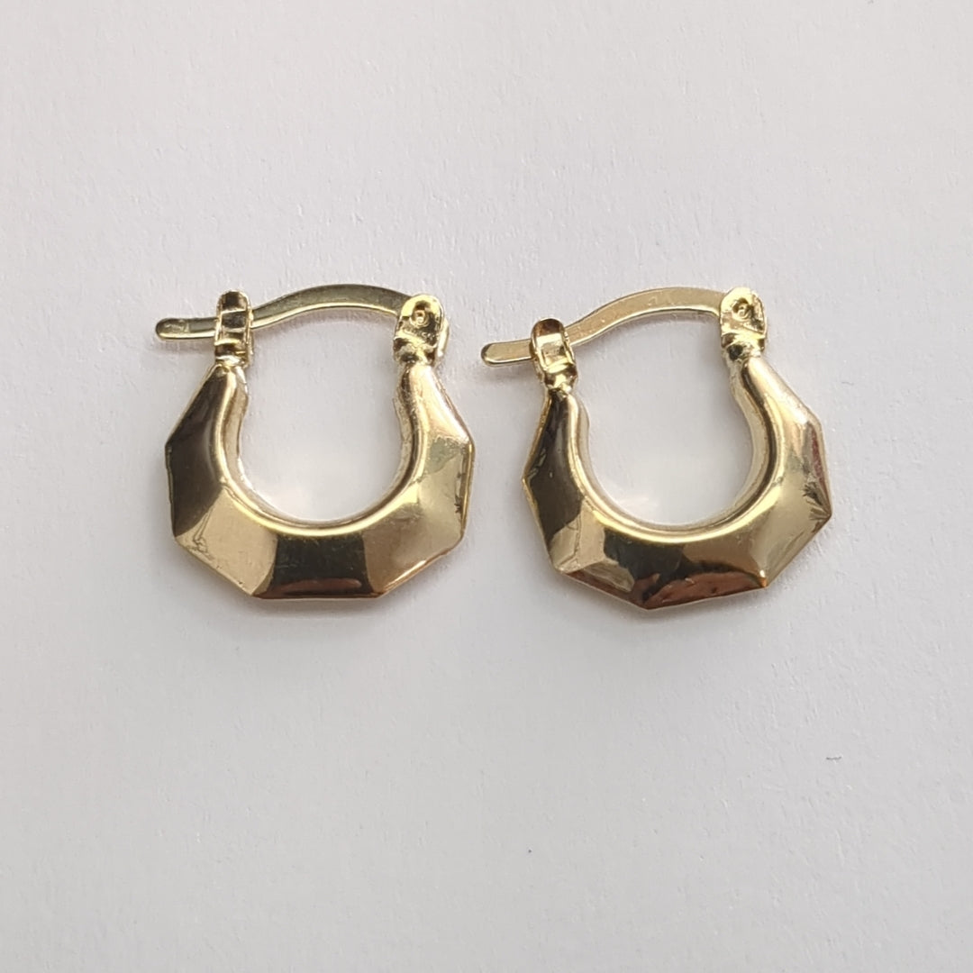 ARETES TEJIDO ARRACADA FACETADA 14K 1.3 GR (NUEVO)