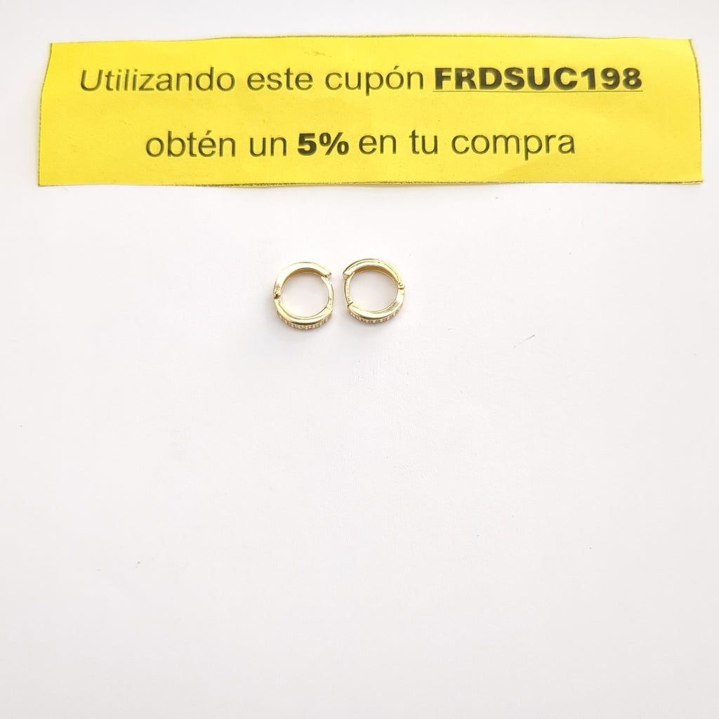 ARETES HUGGIES C CIRCONIA 14K 2.1 GR (NUEVO)