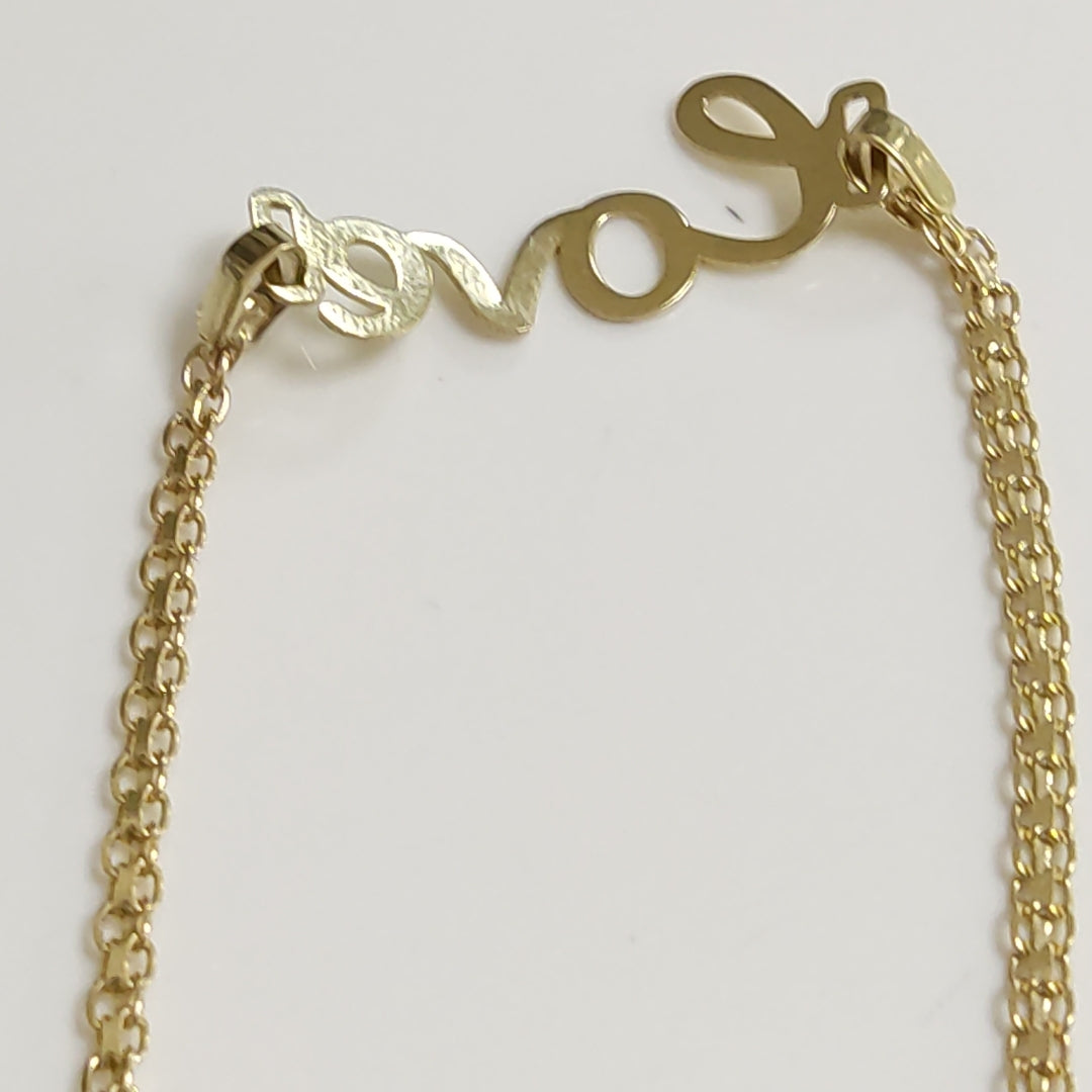PULSERA ESCLAVA GRABADA LOVE 10K 18 CM 2.8 GR (NUEVO)