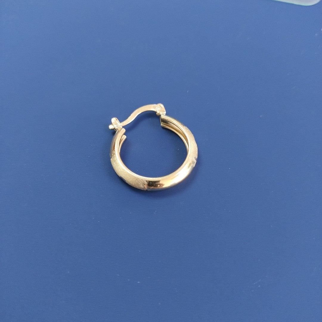 ARETES TEJIDO ARRACADA SATINADA 14K 2.5 GR (NUEVO)