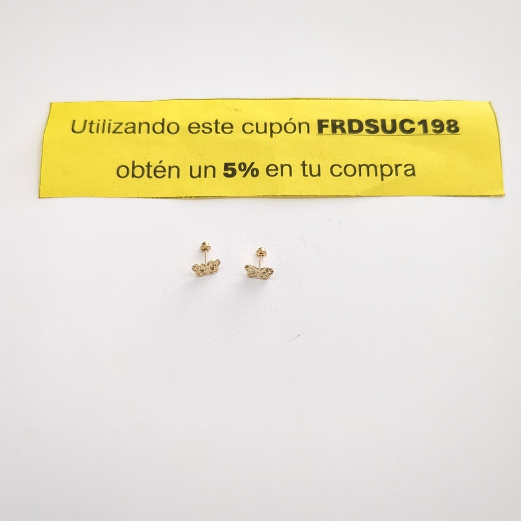 BROQUELES BROQUEL FIG MARIPOSA 14K 0.2668 GR (NUEVO)