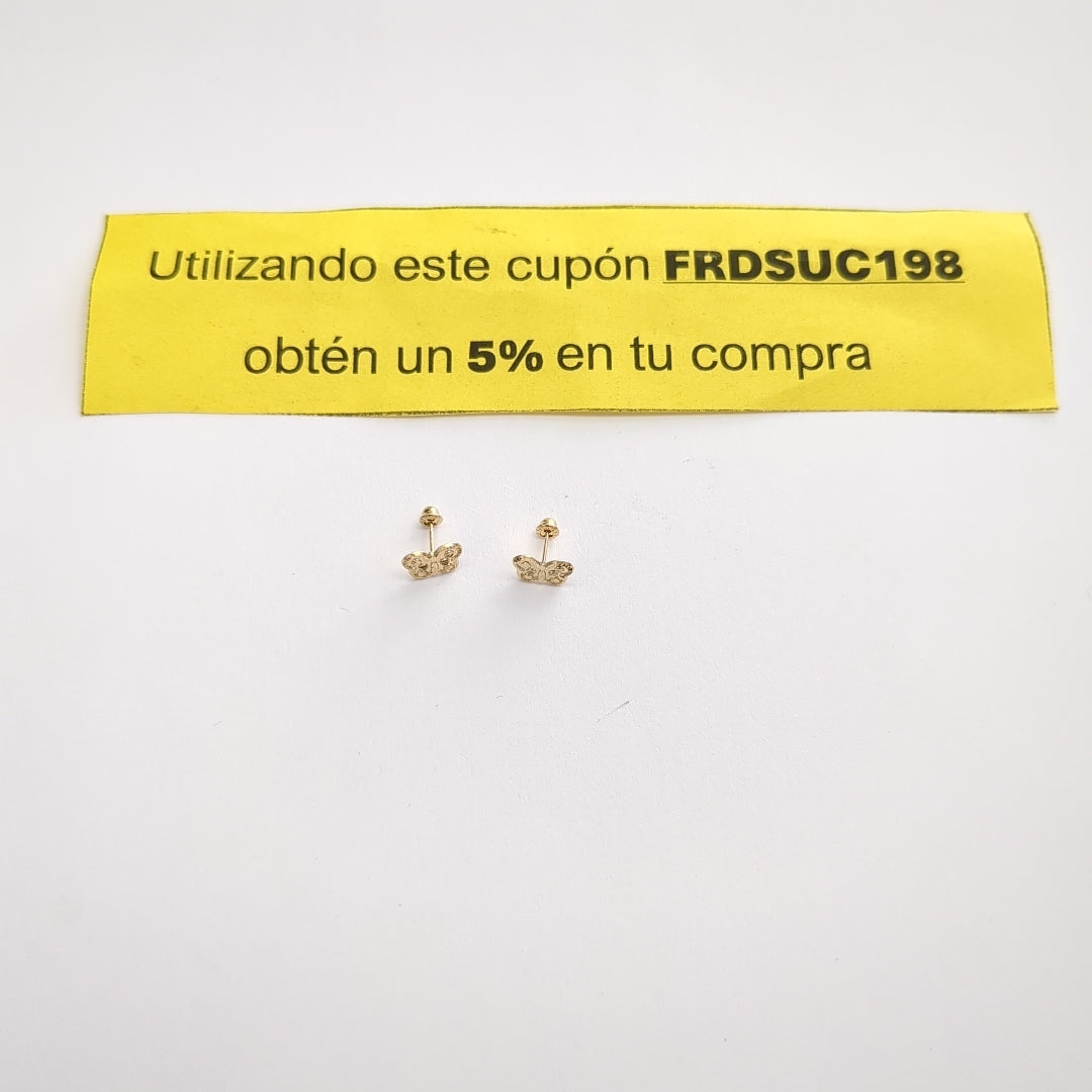 BROQUELES BROQUEL FIG MARIPOSA 14K 0.2668 GR (NUEVO)