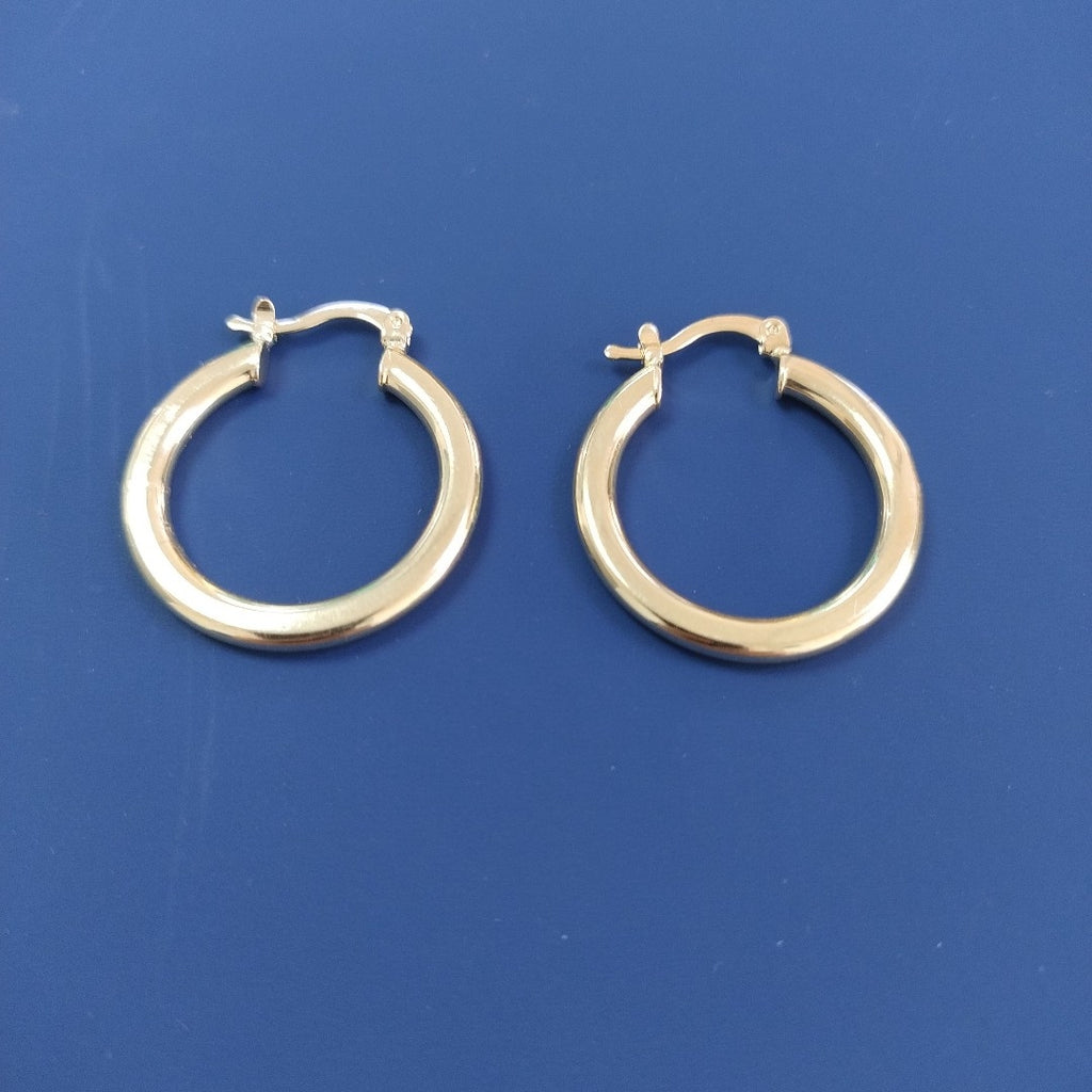 ARETES TEJIDO ARRACADA LISA 14K 2 GR (NUEVO)