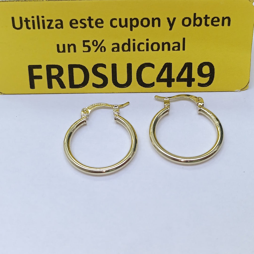ARETES TEJIDO ARRACADAS LISAS 14K 1.1 GR (NUEVO)