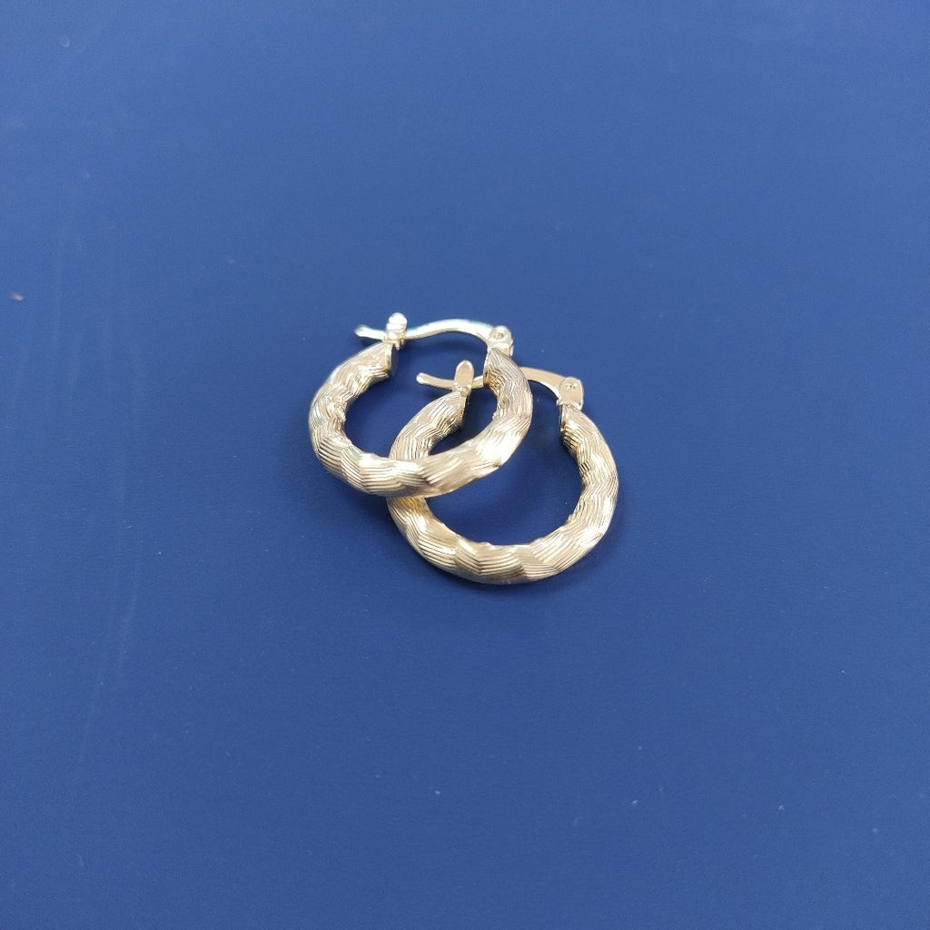 ARETES TEJIDO ARRACADAS ASTRIADAS 14K 2 GR (NUEVO)