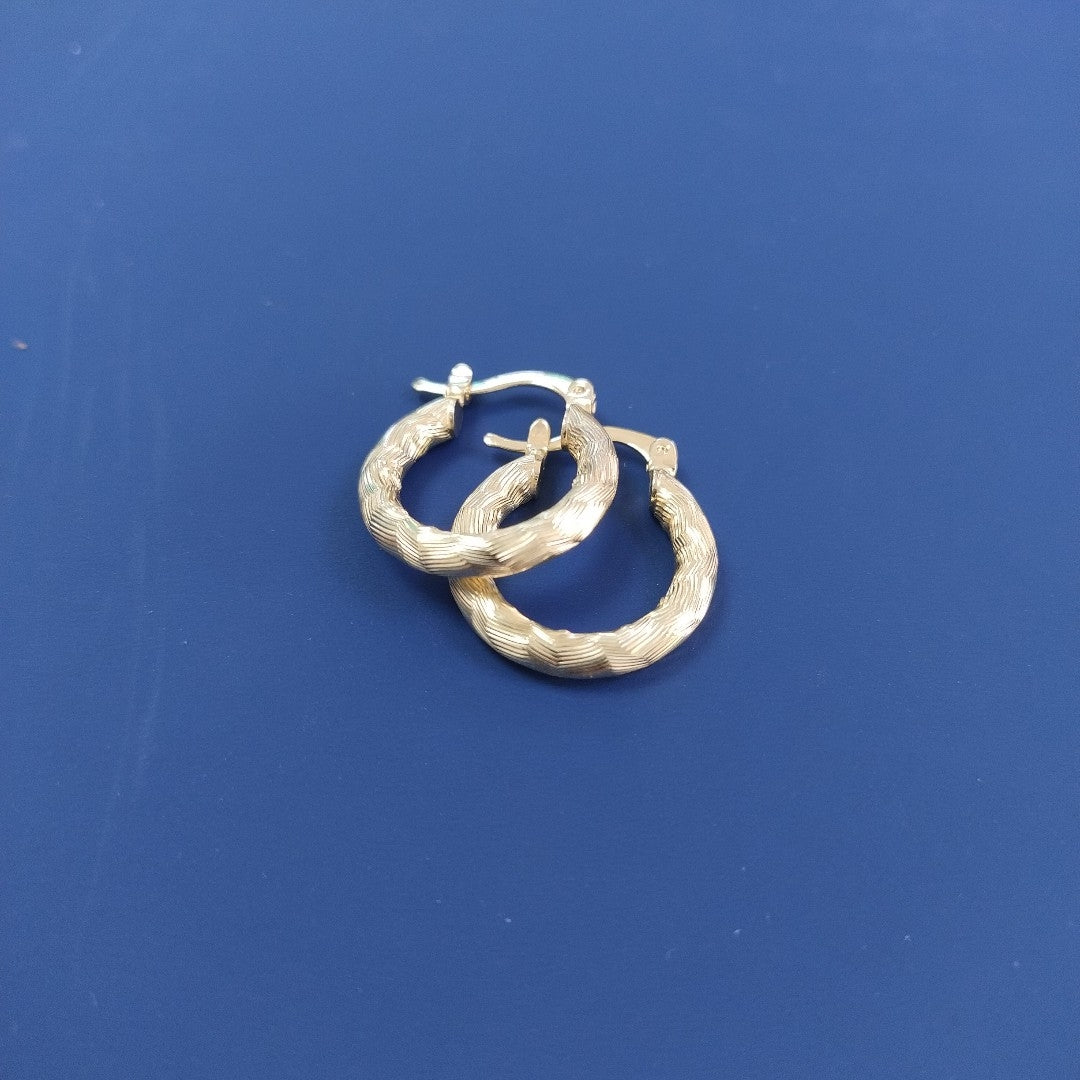 ARETES TEJIDO ARRACADAS ASTRIADAS 14K 2 GR (NUEVO)