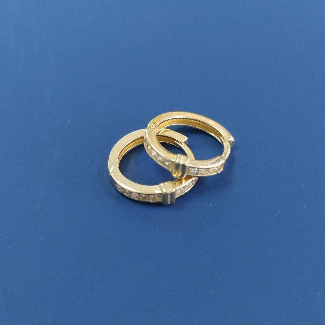 ARETES HUGGIES C CIRCONIA 14K 2 GR (NUEVO)