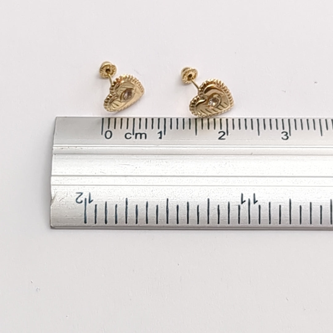 BROQUELES BROQUEL FIG CORAZON C CIRCONIA 14K 0.2614 GR (NUEVO)