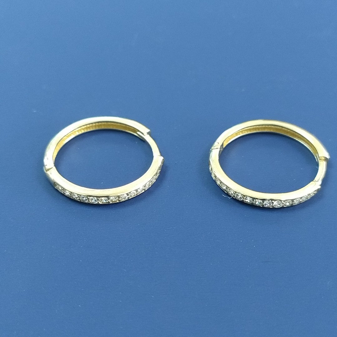 ARETES ARRACADAS C CIRCONIAS 14K 2 GR (NUEVO)