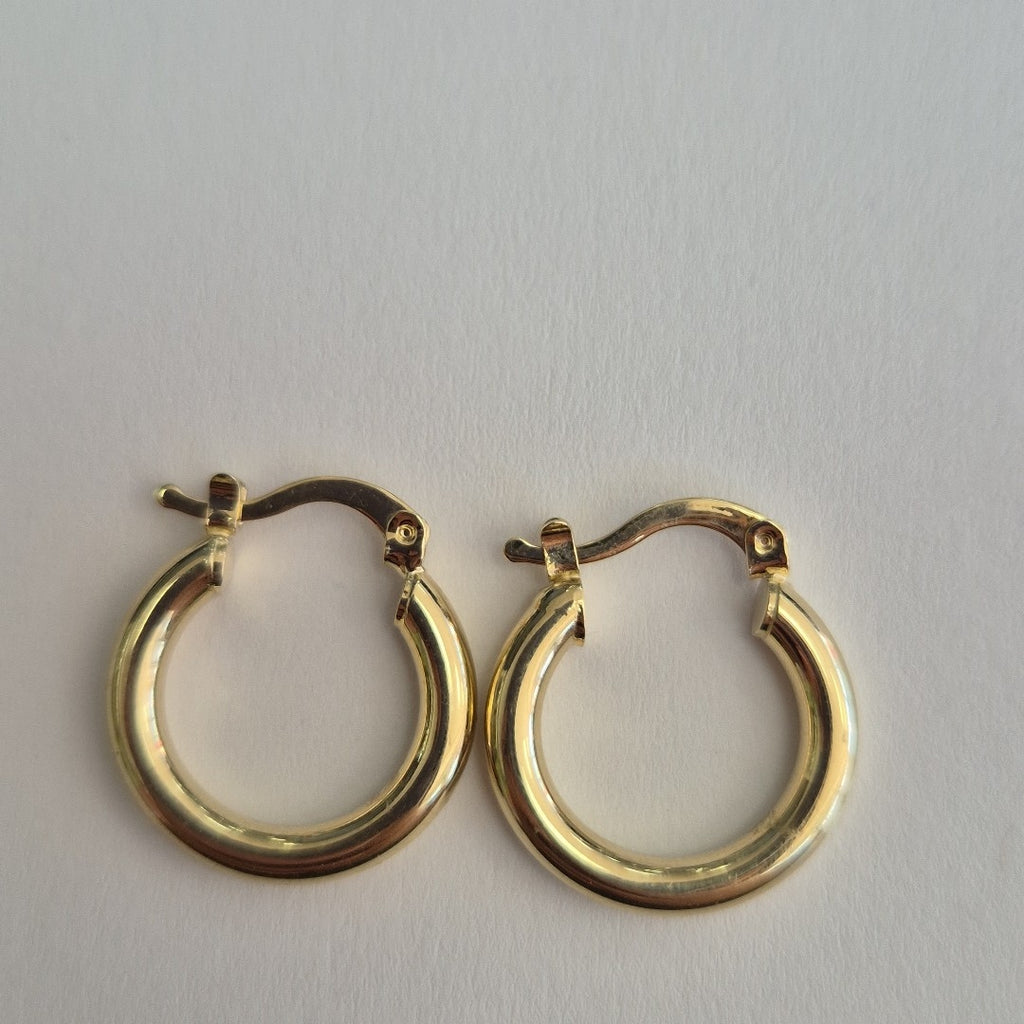 ARETES TEJIDO ARRACADAS LISAS 14K 1.6 GR (NUEVO)