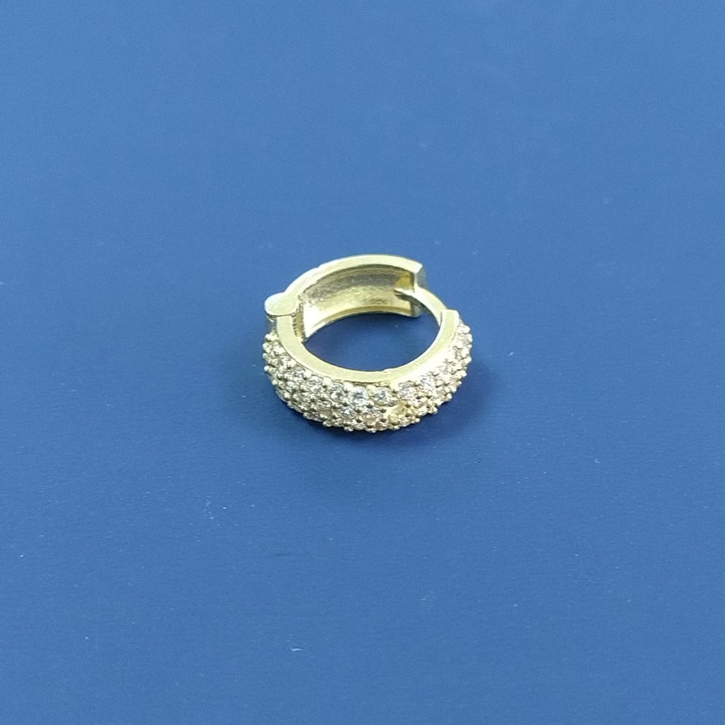 ARETES HUGGIE CON CIRCONIAS 14K 2.1 GR (NUEVO)