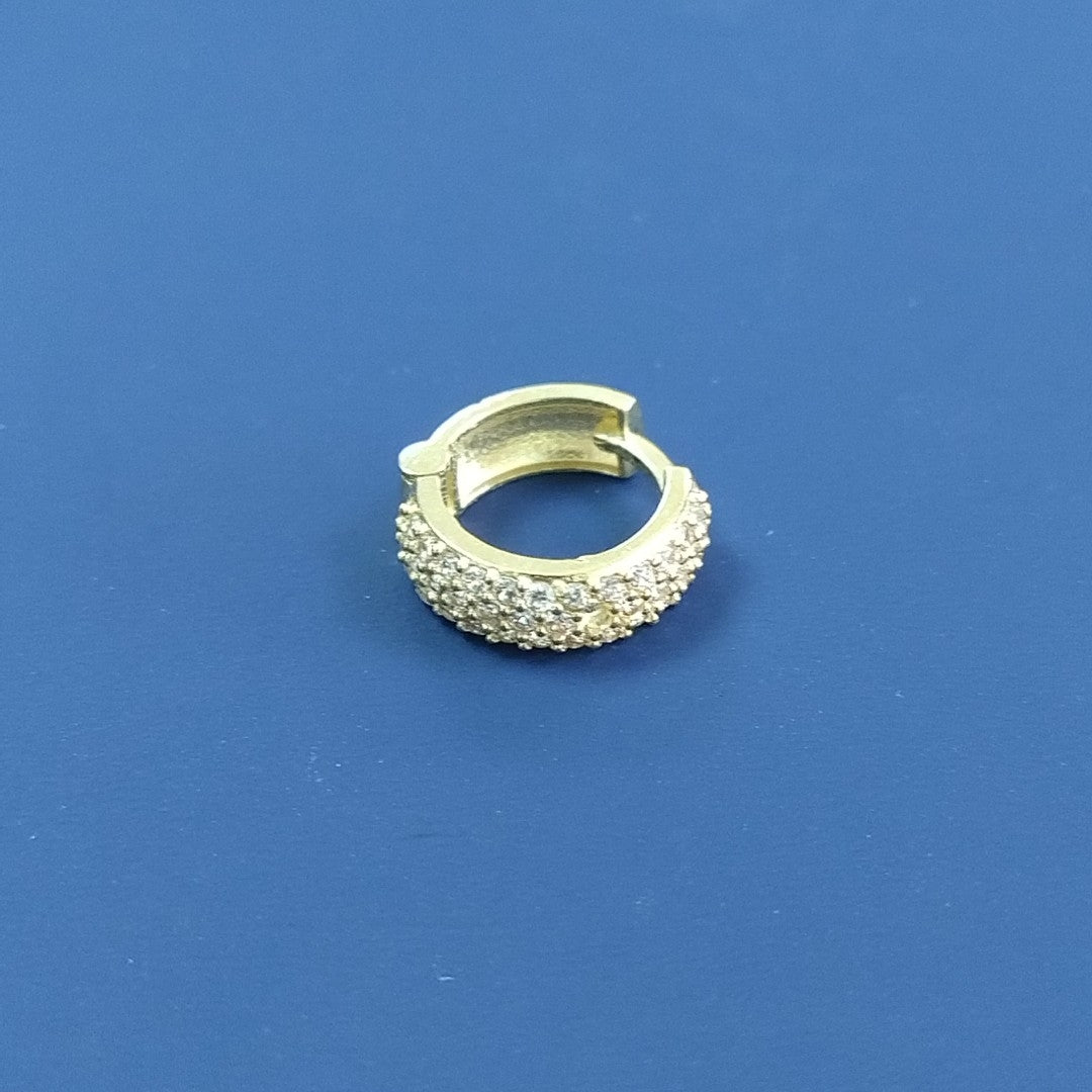 ARETES HUGGIE CON CIRCONIAS 14K 2.1 GR (NUEVO)