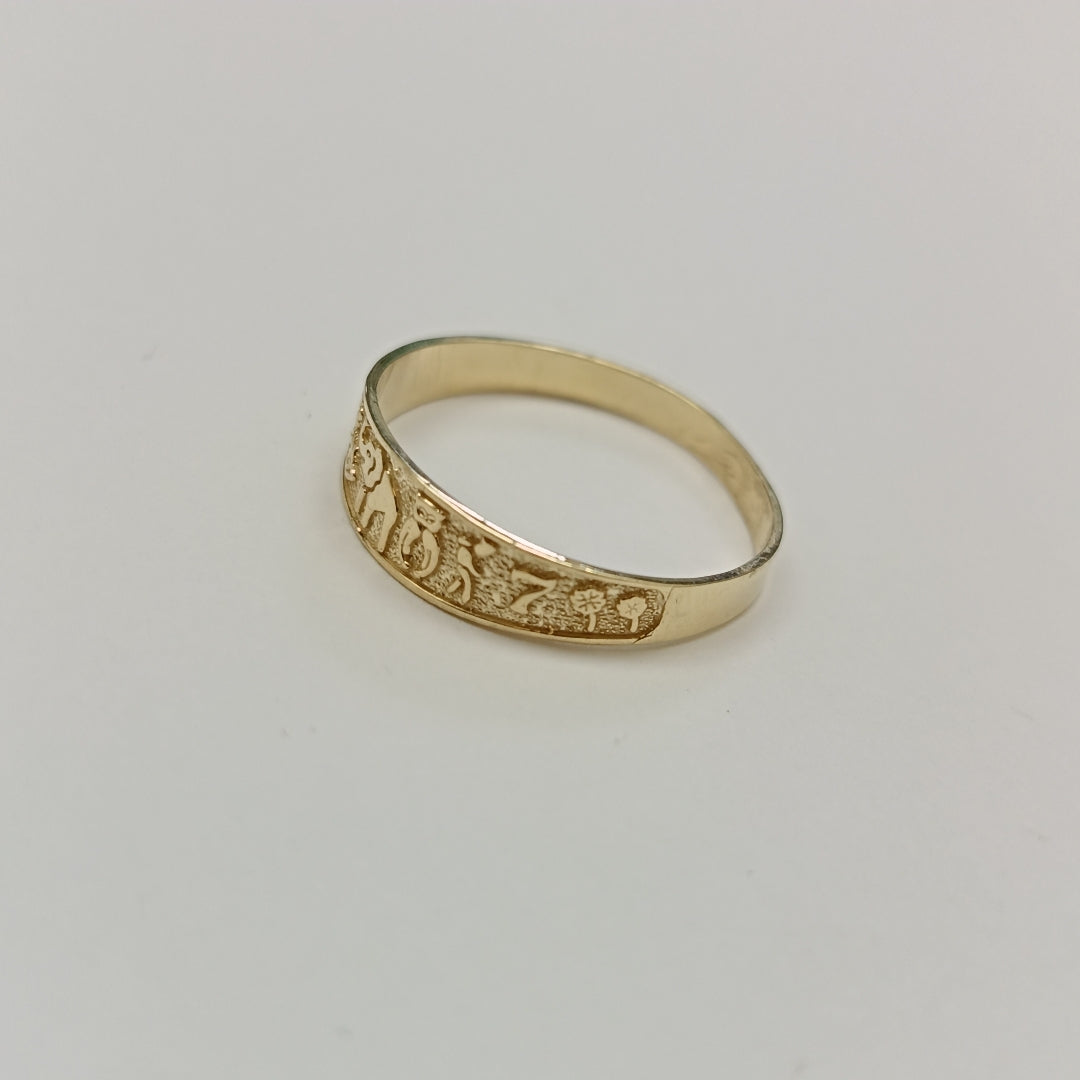 ANILLOS ARGOLLA DE LA SUERTE 10K TALLA 9 1.3 GR (NUEVO)