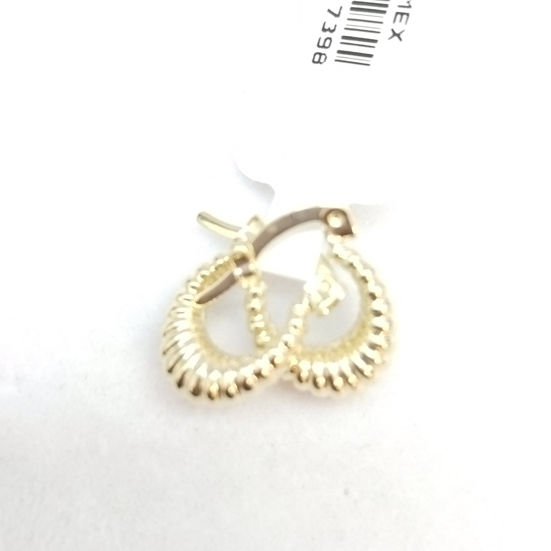 ARETES ARRACADA ESTRIADAS 14K 1 GR (NUEVO)