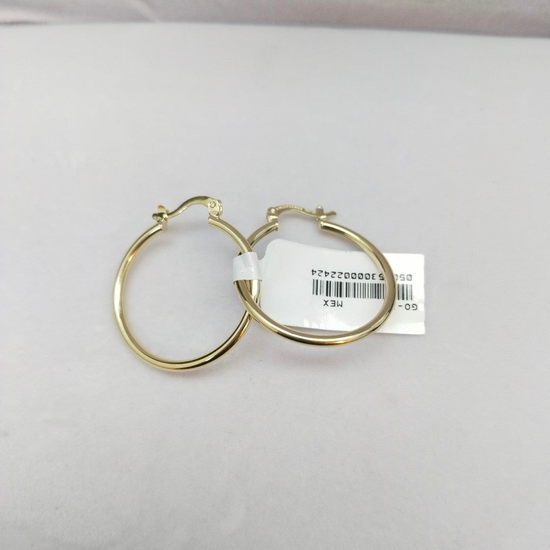 ARETES TEJIDO ARRACADAS LISAS 14K 1.5 GR (NUEVO)