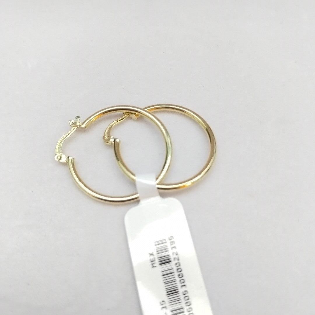 ARETES TEJIDO ARRACADAS LISAS 14K 1.4 GR (NUEVO)