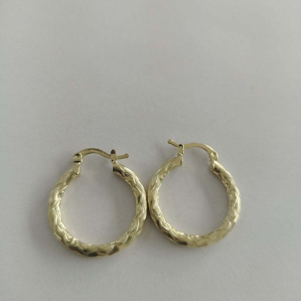 ARETES TEJIDO ARRACADA LABRADA 14K 2.7 GR (NUEVO)