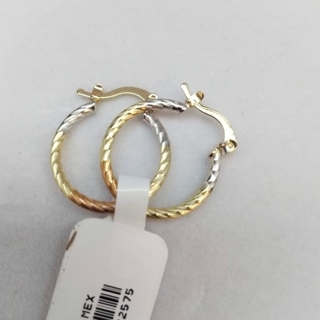 ARETES TEJIDO ARRACADAS TZL COMBINADAS 14K 1.8 GR (NUEVO)