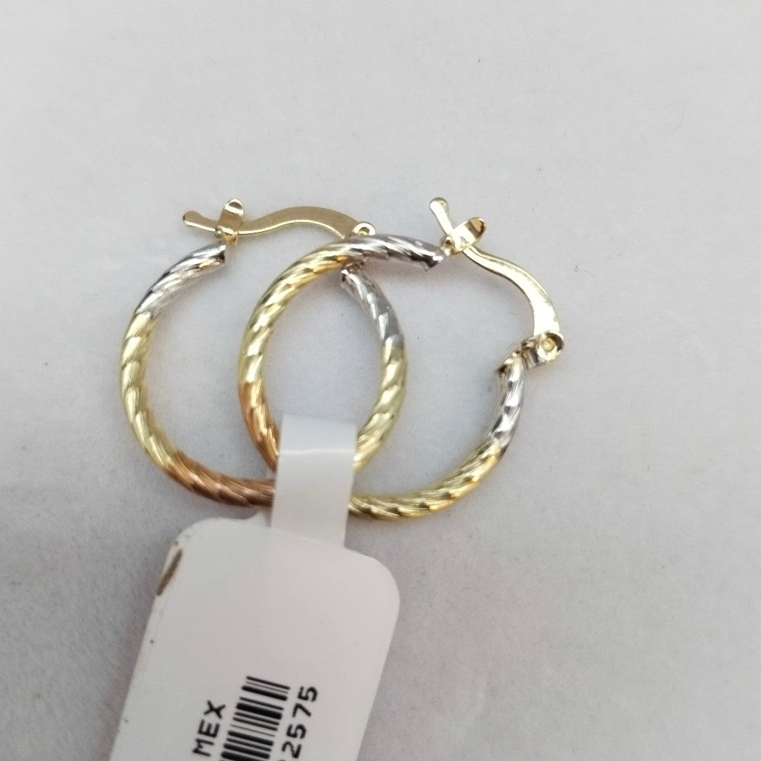 ARETES TEJIDO ARRACADAS TZL COMBINADAS 14K 1.8 GR (NUEVO)