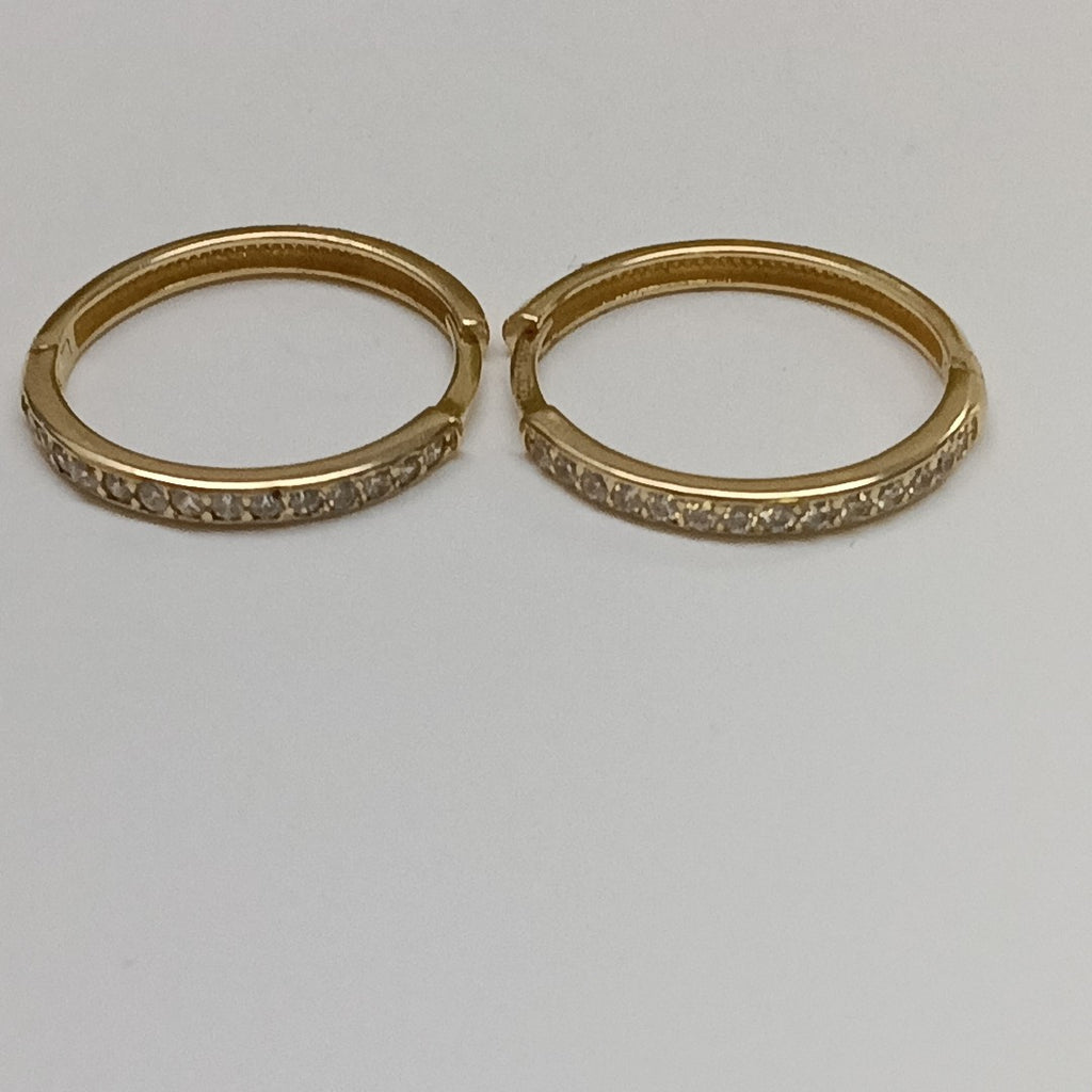 ARETES ARRACADAS C CIRCONIAS 14K 1.8 GR (NUEVO)