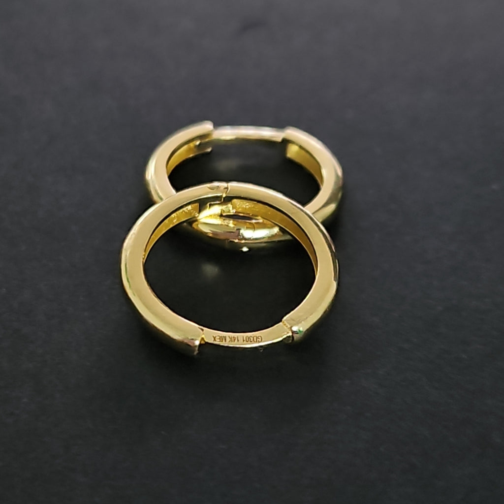 ARETES HUGGIES LISAS 14K 1.5 GR (NUEVO)