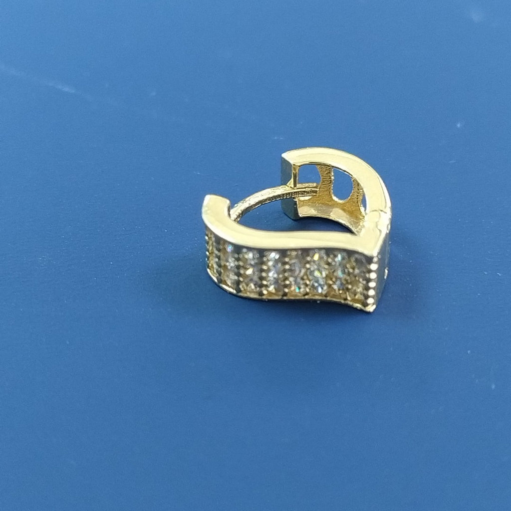 ARETES ARRACADAS CORAZON C CIRCONIAS 14K 2.1 GR (NUEVO)