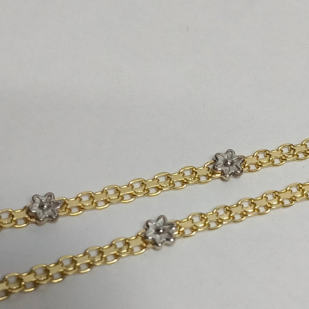 PULSERA ESPECIAL C FLORES 14K 18 CM 2.9 GR (NUEVO)