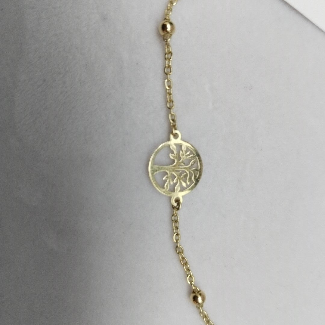 PULSERA TEJIDO ESPECIAL ARBOL 14K 18 CM 1.7 GR (NUEVO)