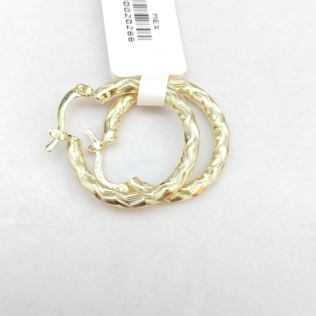 ARETES TEJIDO ARRACADA LABRADA 14K 2.6 GR (NUEVO)