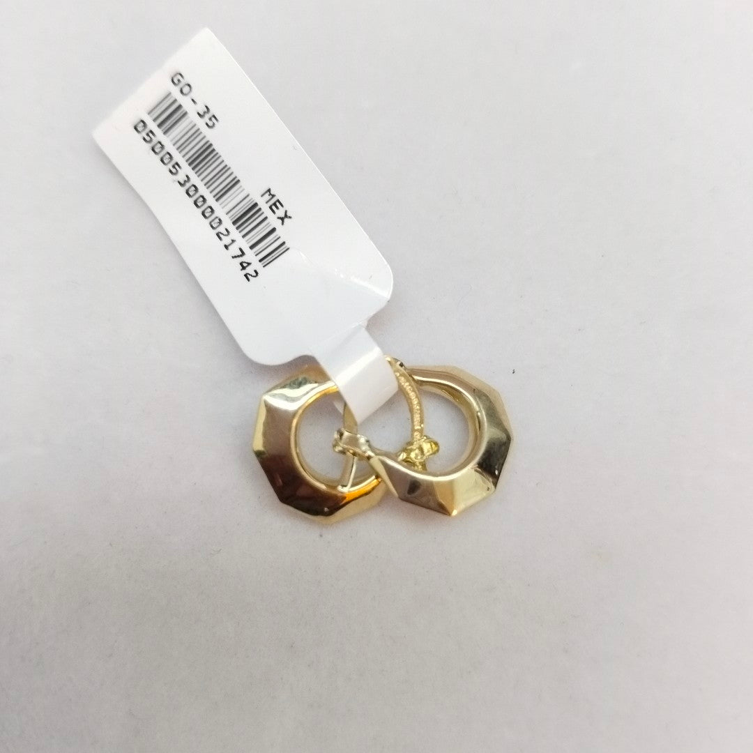 ARETES TEJIDO ARRACADA FACETADA 14K 1.2 GR (NUEVO)