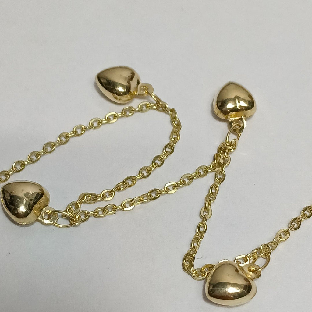 PULSERA ESP CON FIG CORAZONES 14K 18 CM 1.7 GR (NUEVO)