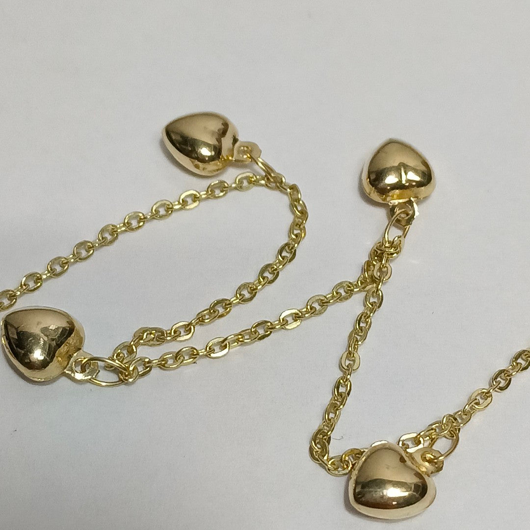 PULSERA ESP CON FIG CORAZONES 14K 18 CM 1.7 GR (NUEVO)