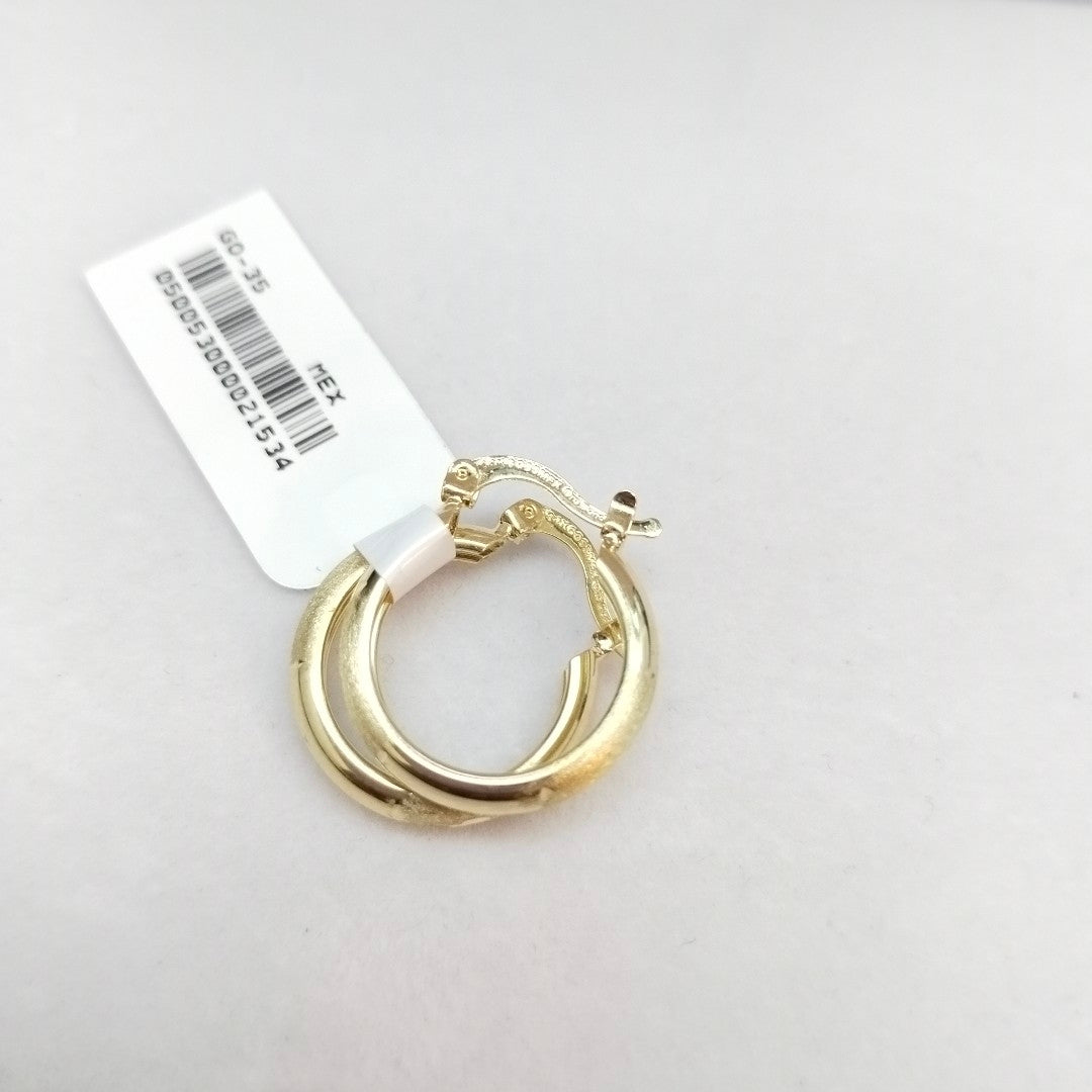 ARETES TEJIDO ARRACADA SATINADA 14K 2.5 GR (NUEVO)