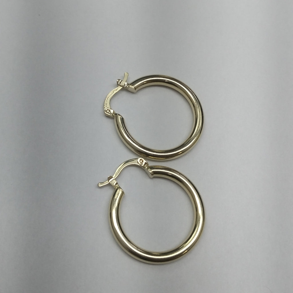 ARETES TEJIDO ARRACADAS LISAS HUECAS 14K 2.2 GR (NUEVO)