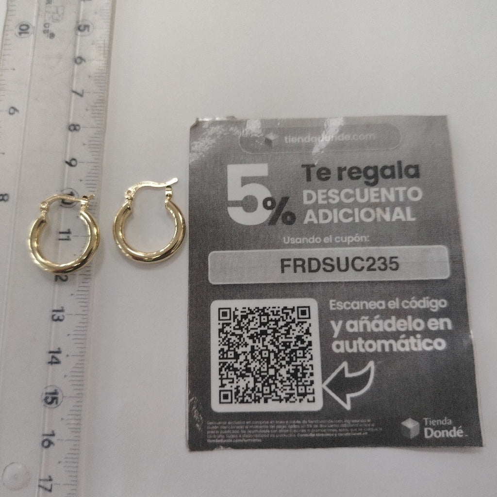 ARETES TEJIDO ARRACADAS LISAS 14K 1.6 GR (NUEVO)