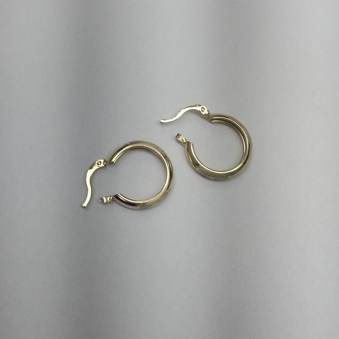 ARETES TEJIDO ARRACADA SATINADA 14K 2.5 GR (NUEVO)
