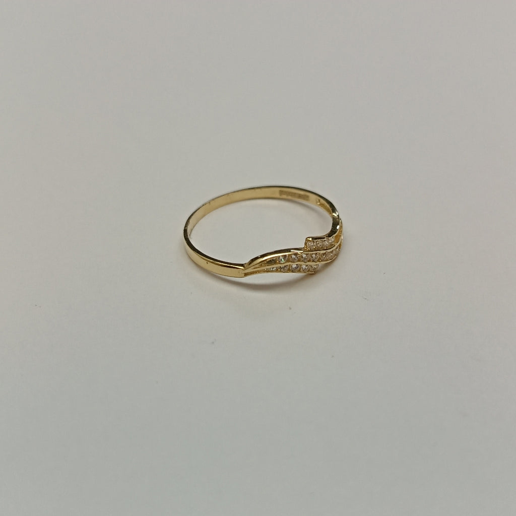 ANILLOS CON CIRCONIAS 14K TALLA 7 0.9 GR (NUEVO)