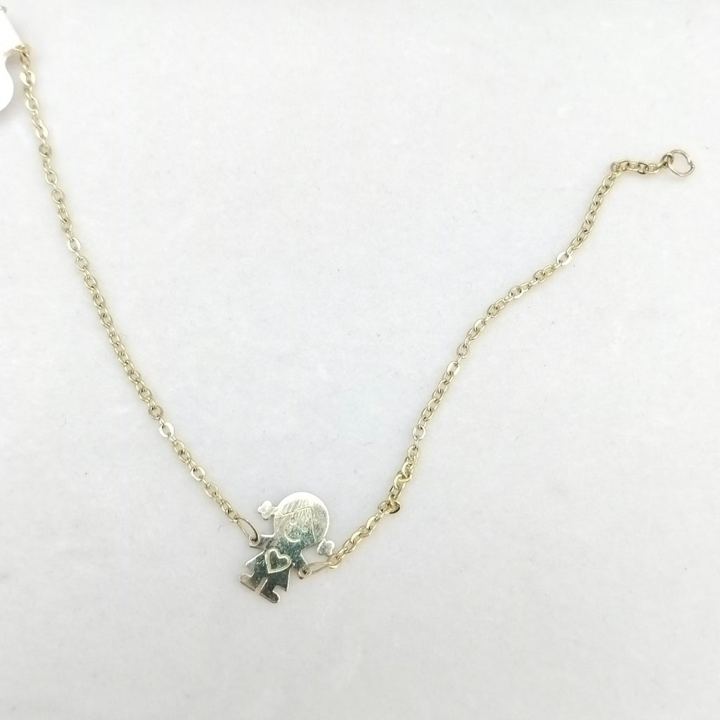 PULSERA ESP CON DIJE DE NIÑA 14K 18 CM 1.4 GR (NUEVO)