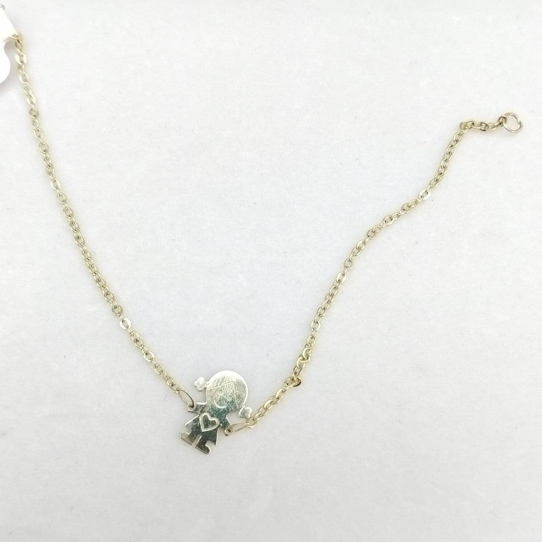 PULSERA ESP CON DIJE DE NIÑA 14K 18 CM 1.4 GR (NUEVO)