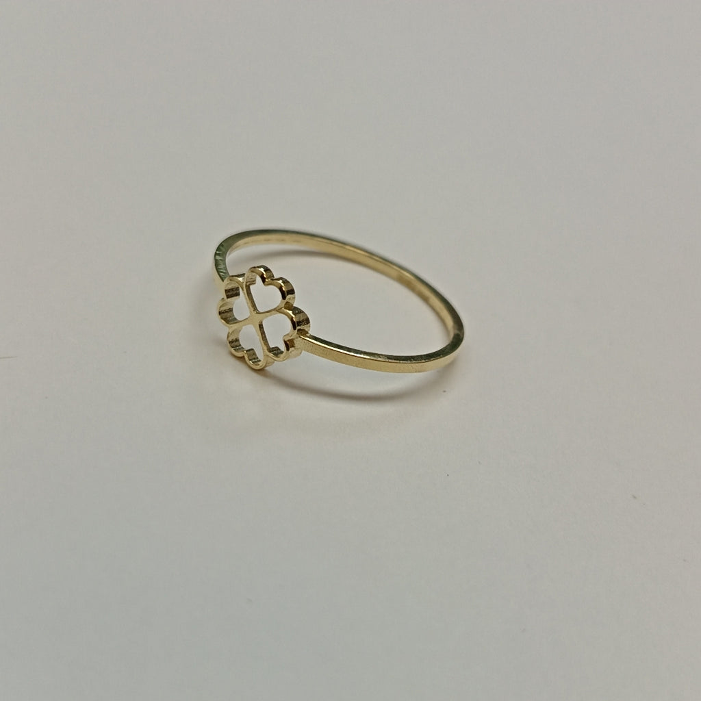 ANILLOS ANILLITO FIG TREBOL 4 HOJAS 10K TALLA 8 0.8 GR (NUEVO)