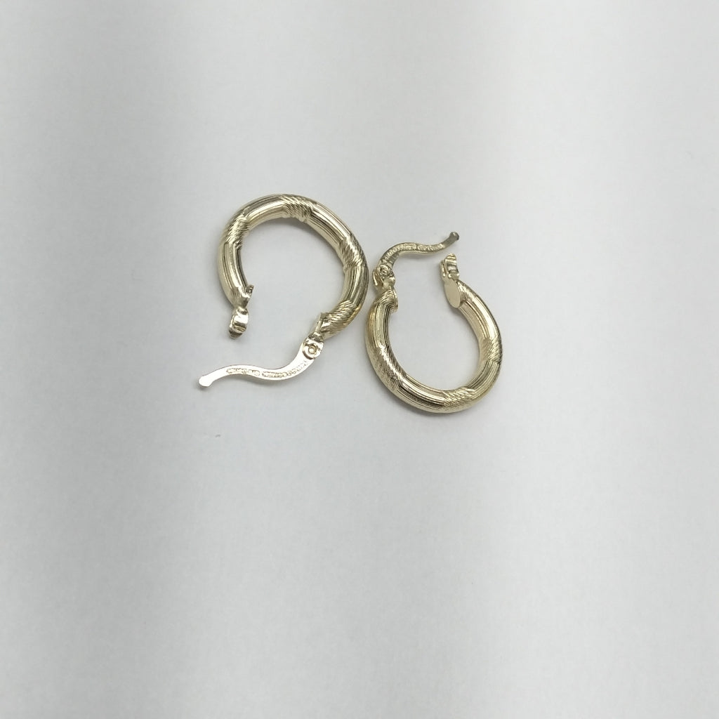ARETES TEJIDO ARRACADAS CON DISEÑO 14K 2.6 GR (NUEVO)