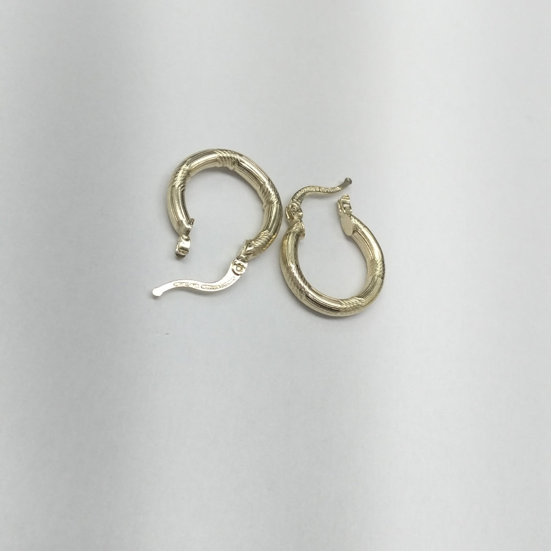 ARETES TEJIDO ARRACADAS CON DISEÑO 14K 2.6 GR (NUEVO)