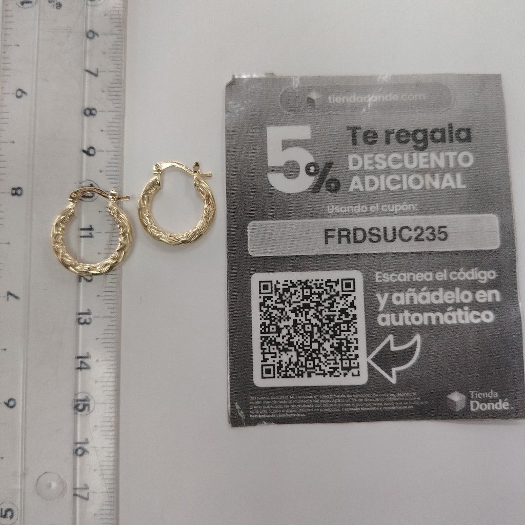 ARETES TEJIDO ARRACADAS ASTRIADAS 14K 1.9 GR (NUEVO)