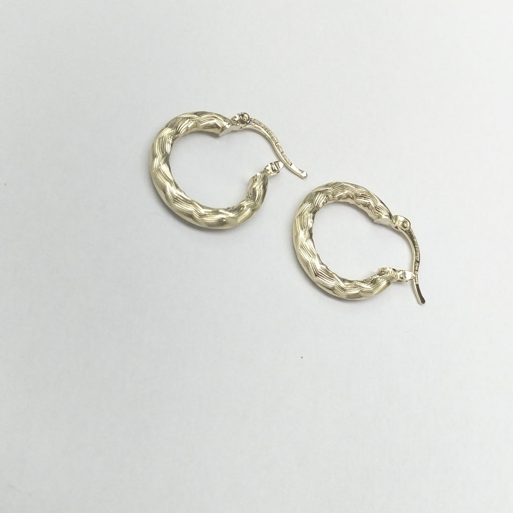 ARETES TEJIDO ARRACADAS ASTRIADAS 14K 1.9 GR (NUEVO)