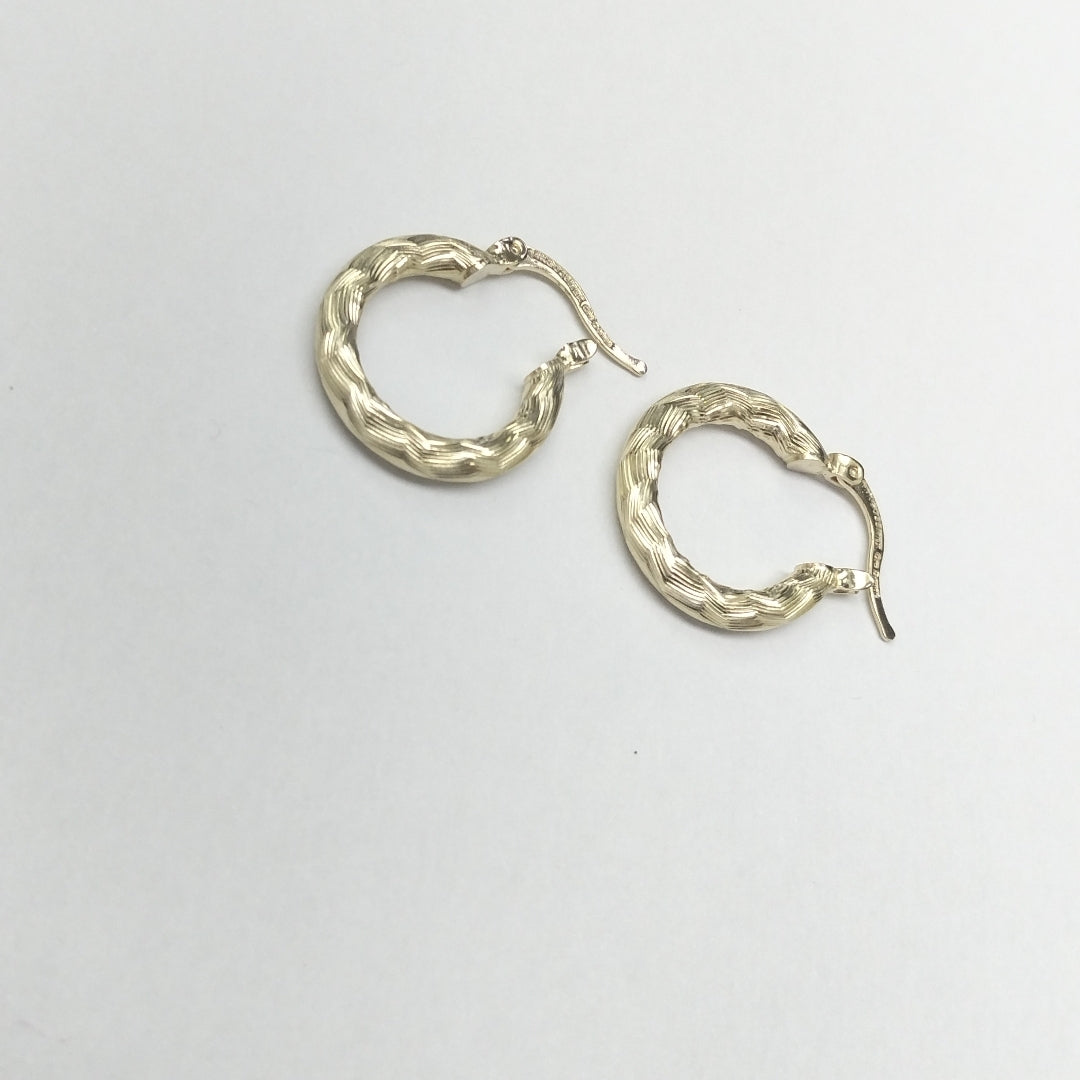 ARETES TEJIDO ARRACADAS ASTRIADAS 14K 1.9 GR (NUEVO)