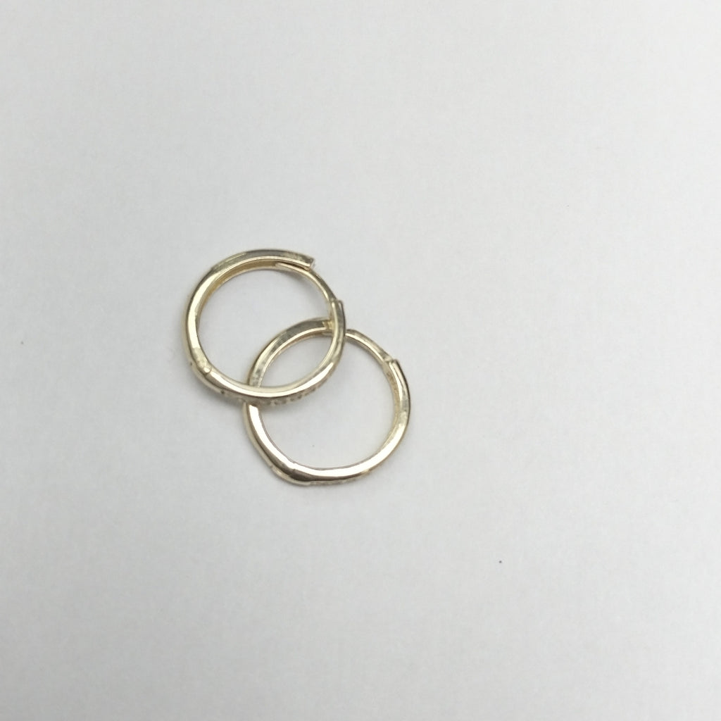 ARETES HUGGIES C CIRCONIA 14K 1.8 GR (NUEVO)